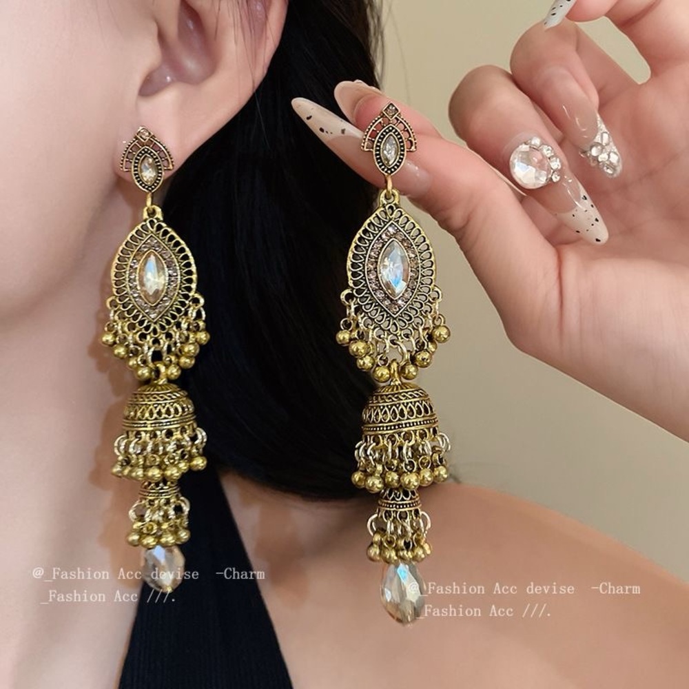 Elegant Gold Tone Dangle Earrings